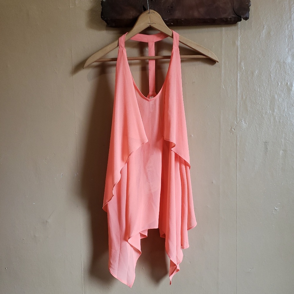 NWT Elan Coral Flowy Racerback Top Size Small